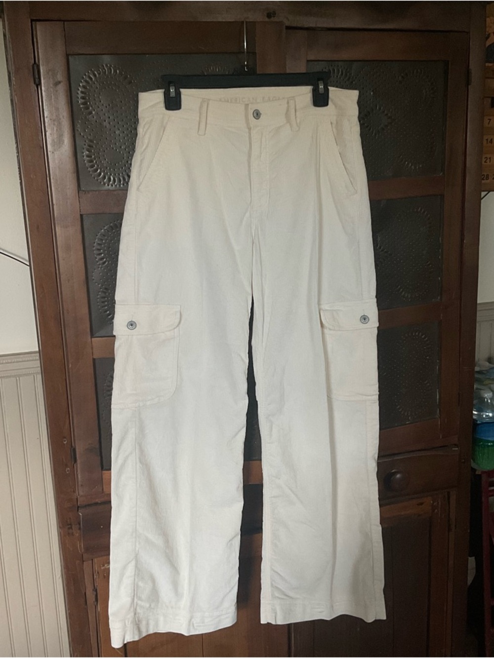 American Eagle Super High Rise Baggy Wide Leg Corduroy Cargo Pants 6
